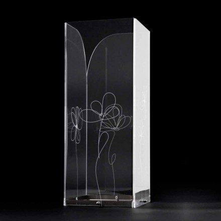 Portaombrelli Plastica Trasparente con Foglie Stilizzate Incise - Florino Viadurini