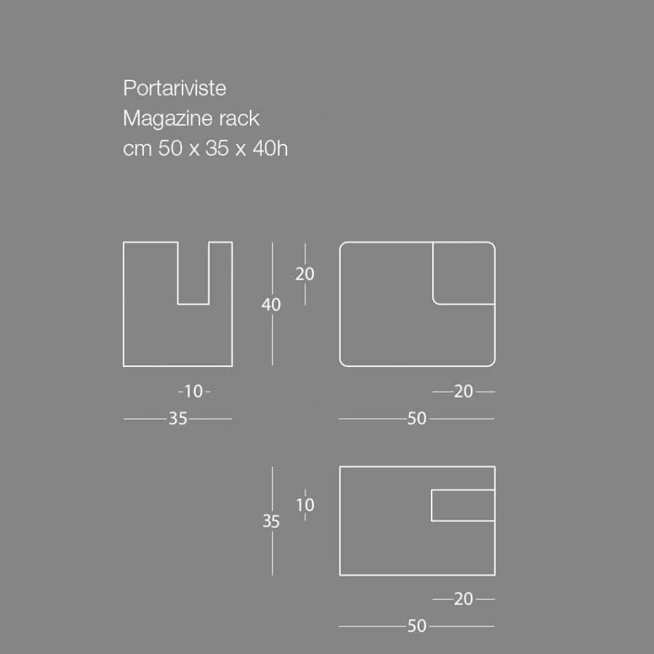 Portariviste da Terra di Design Moderno in Metallo Colorato 7 Finiture - Imane Viadurini