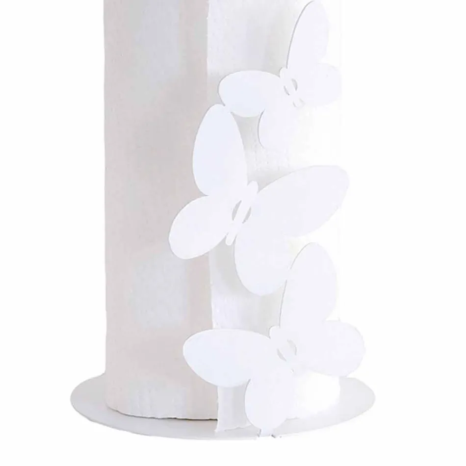 Portarotolo Cucina Moderno in Ferro Bianco, Beige o Avorio Made in Italy – Leida Viadurini