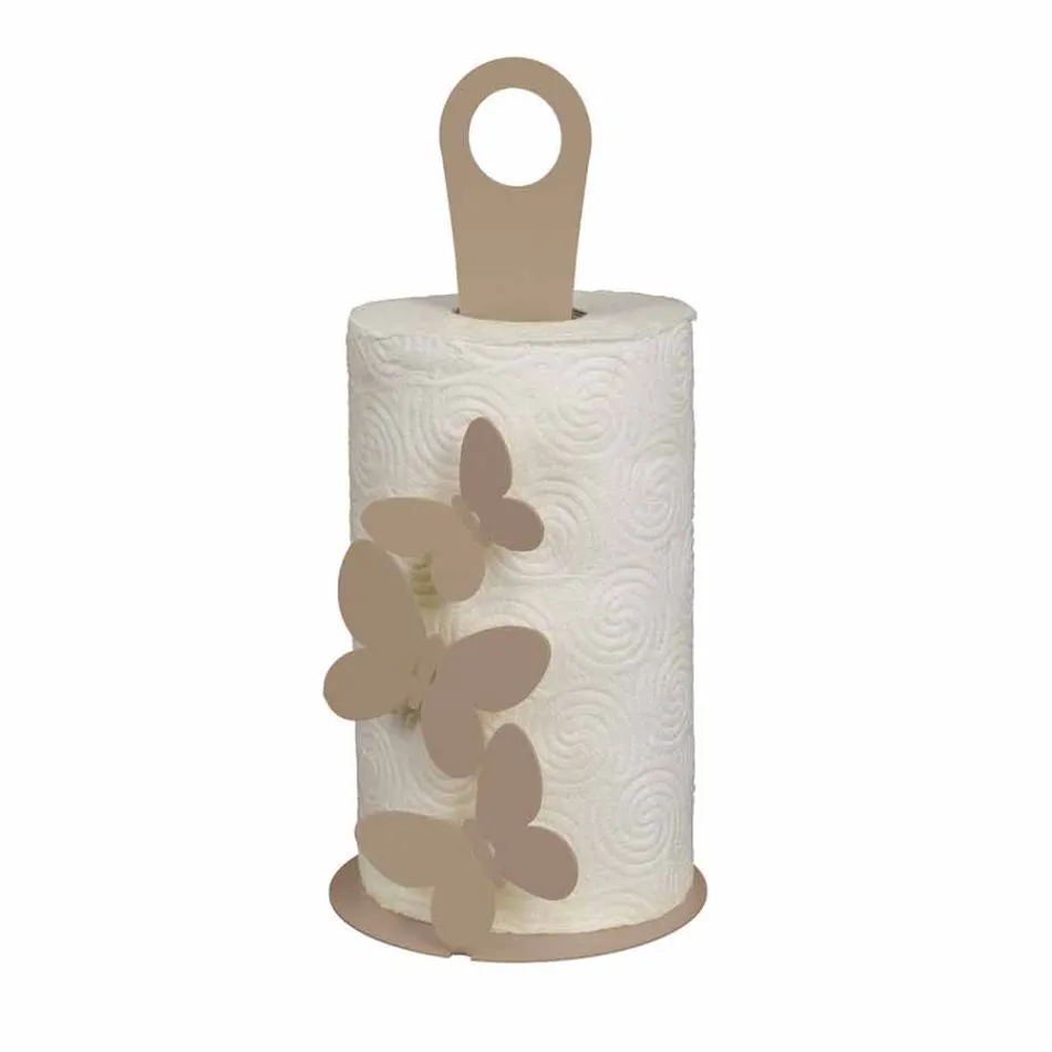 Portarotolo Cucina Moderno in Ferro Bianco, Beige o Avorio Made in Italy – Leida Viadurini