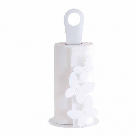 Portarotolo Cucina Moderno in Ferro Bianco, Beige o Avorio Made in Italy – Leida Viadurini
