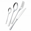 Posate da Tavola in Acciaio Inox Lucido Design Moderno Lusso 24 Pezzi - Bijou