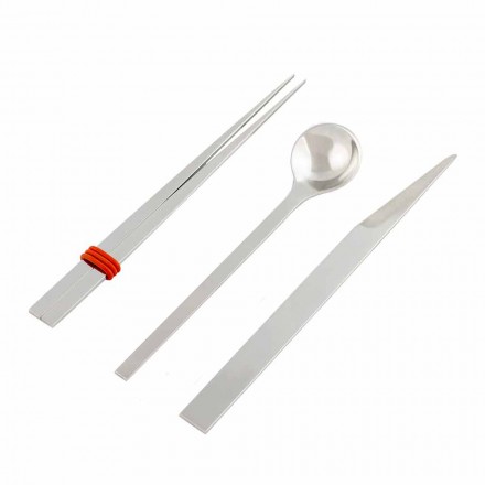 Posate in Acciaio Inox con Bacchette Design di Lusso Italiano - Carronde Viadurini