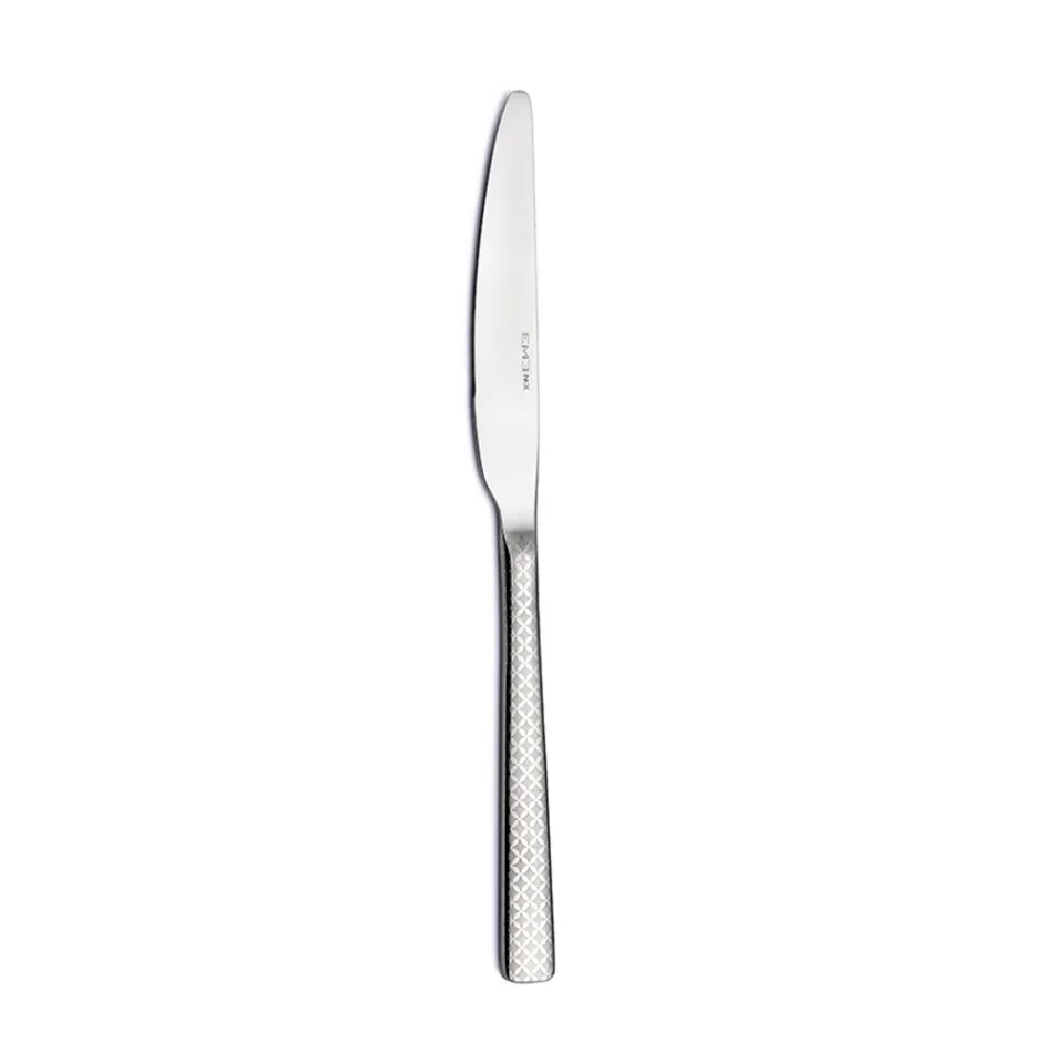 Posate in Acciaio Inox Lucido con Decoro Geometrico a Laser 24 Pz - Rupeo Viadurini