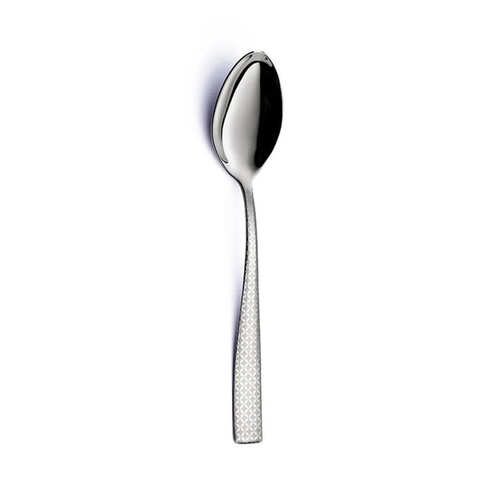 Posate in Acciaio Inox Lucido con Decoro Geometrico a Laser 24 Pz - Rupeo Viadurini