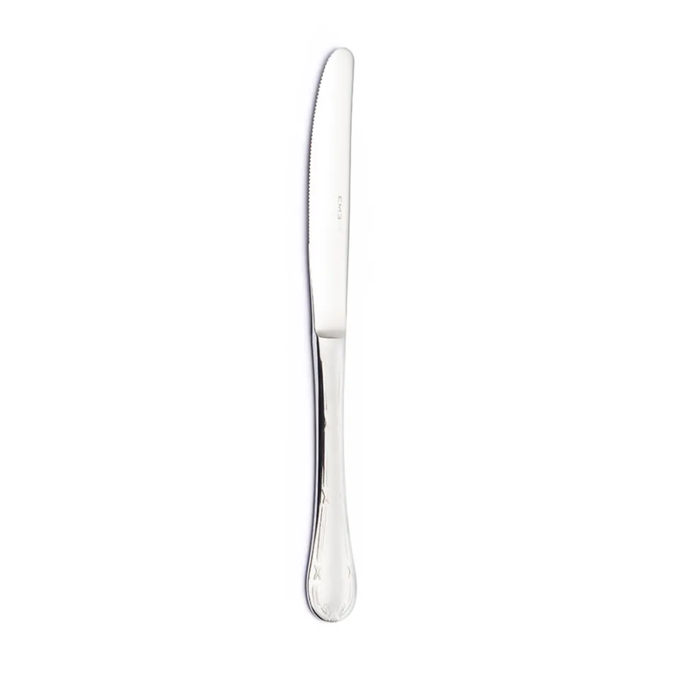 Posate in Acciaio Inox Lucido Manico Arrotondato Decorato 24 Pz - Mekano Viadurini