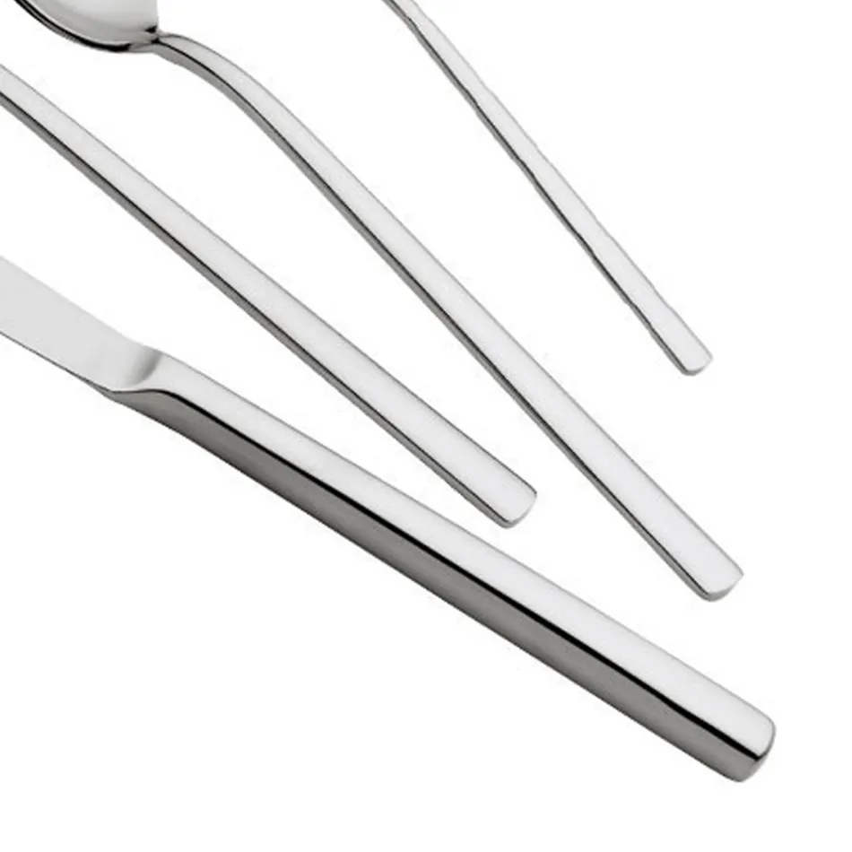 Posate in Acciaio Inox Lucido Manico Vuoto Design Moderno 24 Pz - Codetta Viadurini