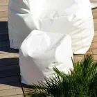 Pouf Cloud Trona di design in ecopelle nautica bianca made in Italy Viadurini