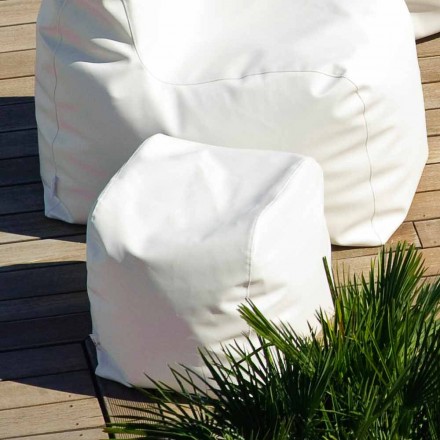 Pouf Cloud Trona di design in ecopelle nautica bianca made in Italy Viadurini