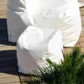 Pouf Cloud Trona di design in ecopelle nautica bianca made in Italy