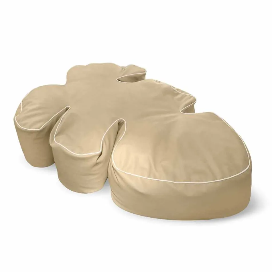 Pouf da esterno e interno in ecopelle nautica idrorepellente Philo Viadurini