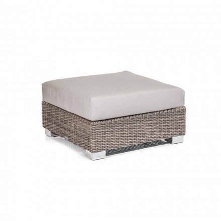 Pouf da esterno moderno in polietilene grigio-taupe Jaco, fatto a mano Viadurini