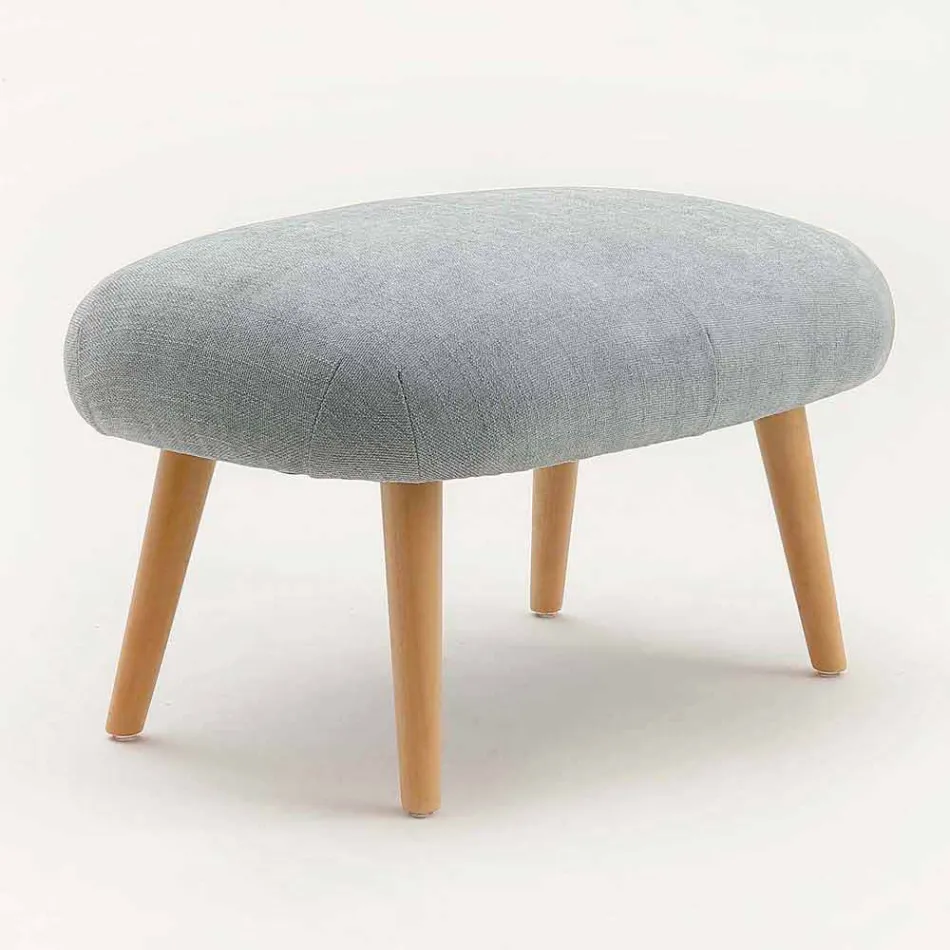 Pouf di design legno faggio e tessuto moderno fatto in Italia Arezzo Viadurini
