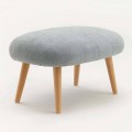 Pouf di design in tessuto con base in legno massello faggio Arezzo