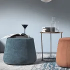 Pouf Ottomano Rotondo da Salotto in Ciniglia Colorata 3 Dimensioni - Evelyne Viadurini