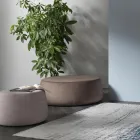 Pouf Ottomano Rotondo da Salotto in Ciniglia Colorata 3 Dimensioni - Evelyne Viadurini