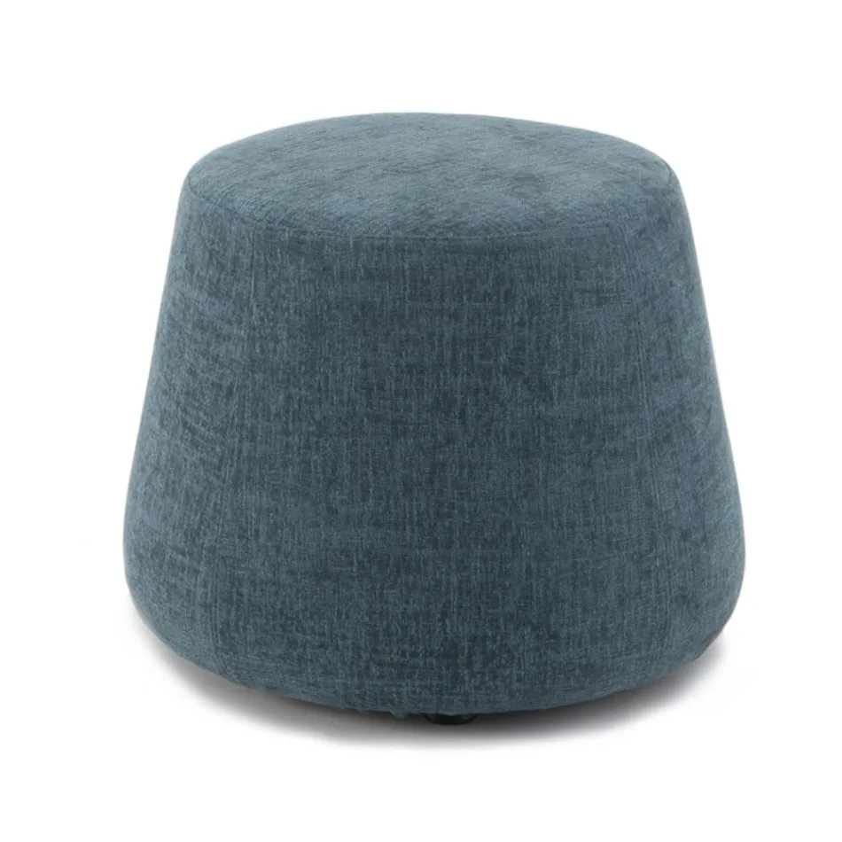 Pouf Ottomano Rotondo da Salotto in Ciniglia Colorata 3 Dimensioni - Evelyne Viadurini