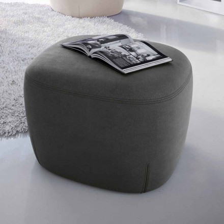 Pouf Poggiapiedi Quadrato Imbottito e Rivestito in Tessuto Made in Italy - Marli Viadurini