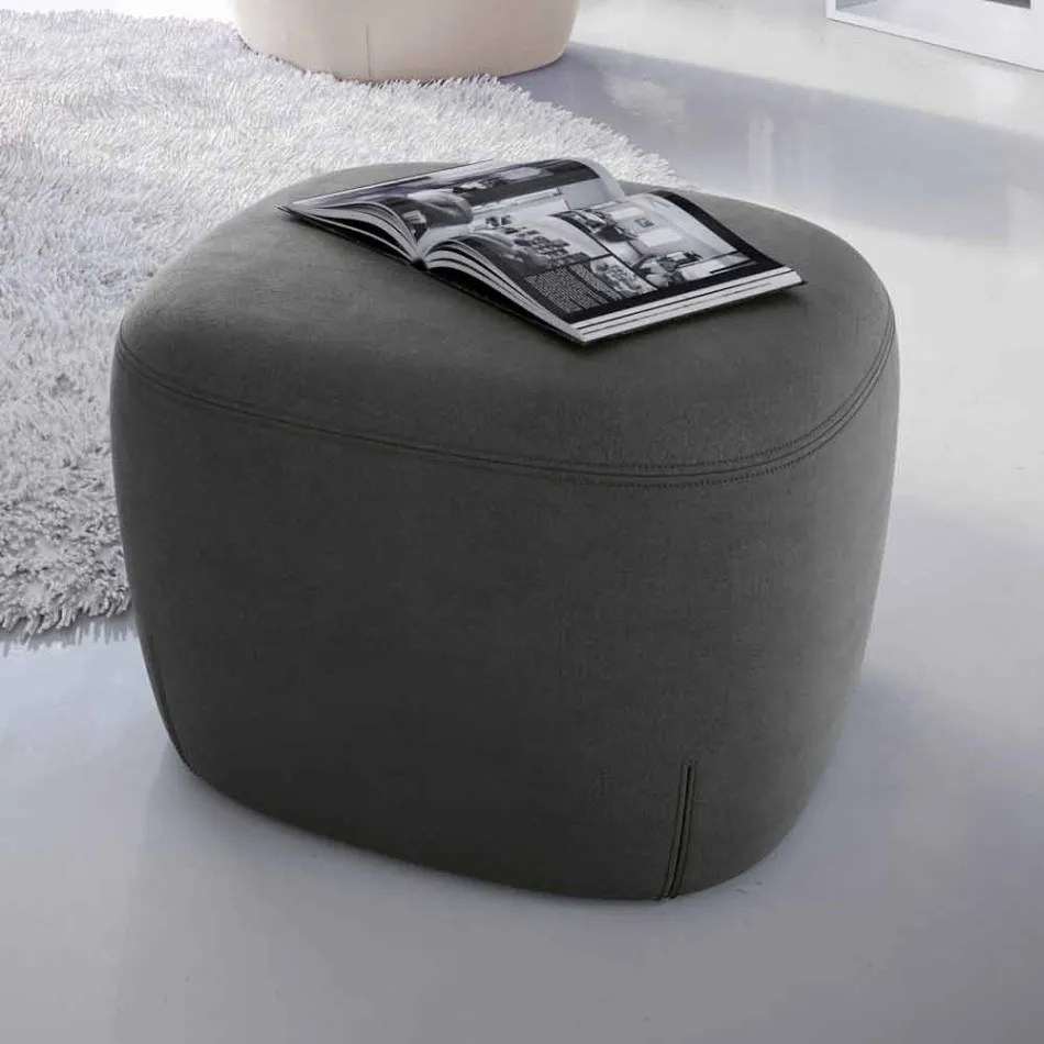 Pouf Poggiapiedi Quadrato Imbottito e Rivestito in Tessuto Made in Italy - Marli Viadurini