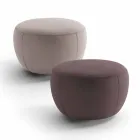 Pouf Poggiapiedi Rotondo Rivestito in Tessuto Realizzato in Italia - Gigno Viadurini