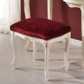 Pouf Stile Classico in Legno di Noce e Tessuto Made in Italy - Luxury