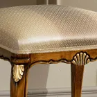 Pouf Stile Classico in Legno Rivestito in Tessuto Made in Italy - Cambrige Viadurini