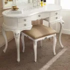 Pouf Stile Classico in Legno Rivestito in Tessuto Made in Italy - Cambrige Viadurini
