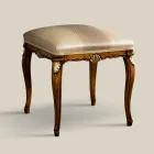 Pouf Stile Classico in Legno Rivestito in Tessuto Made in Italy - Cambrige Viadurini