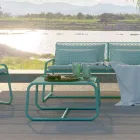 Pouf Tavolino per il Giardino Design in Metallo Colorato Made in Italy - Karol Viadurini