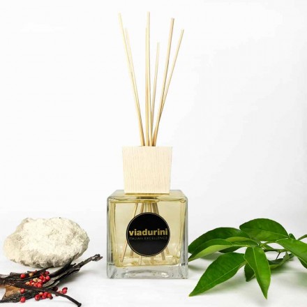 Profumatore Ambiente Fragranza Ambrata 500 ml con Bastoncini - Sassidimatera Viadurini