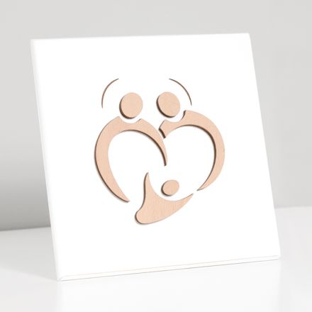 Quadretto della Sacra Famiglia con Incisione Laser Made in Italy - Zuleika Viadurini