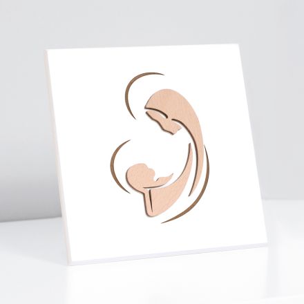 Quadretto Inciso a Laser di Maria e Gesù Bambino Made in Italy - Nigella Viadurini