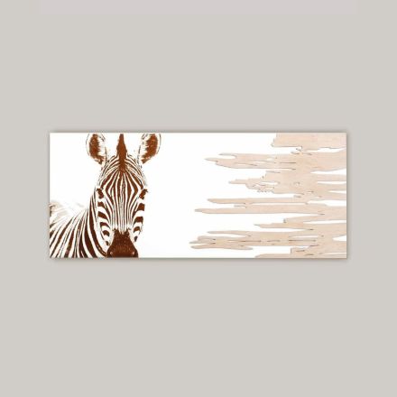 Quadro con Zebra Realizzato con il Laser Made in Italy - Yuuka Viadurini