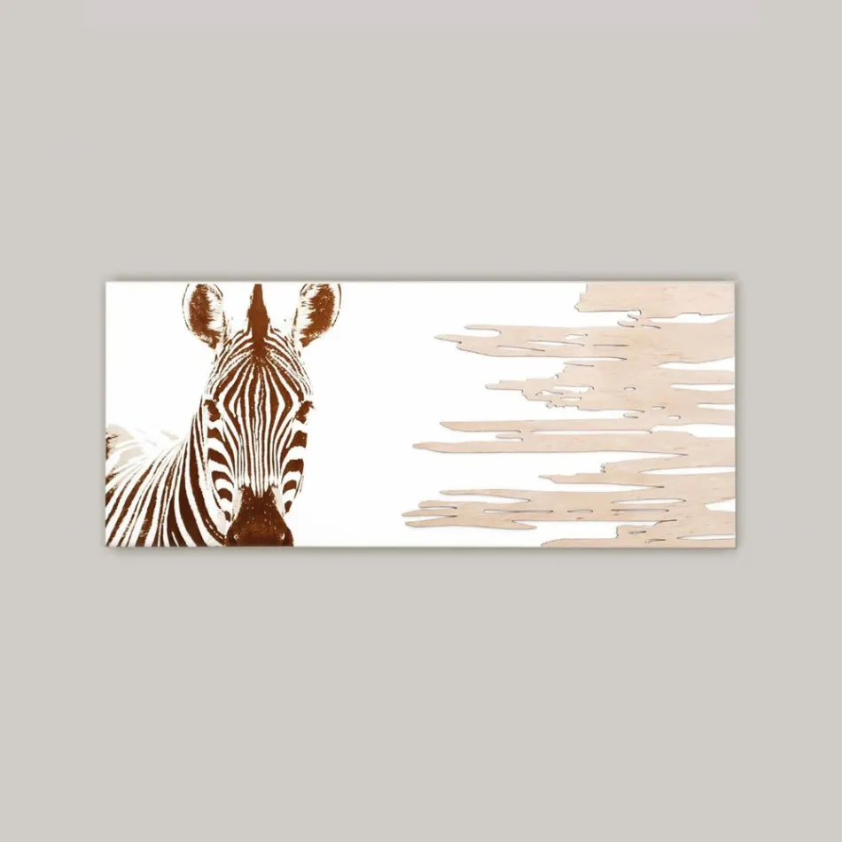 Quadro con Zebra Realizzato con il Laser Made in Italy - Yuuka Viadurini