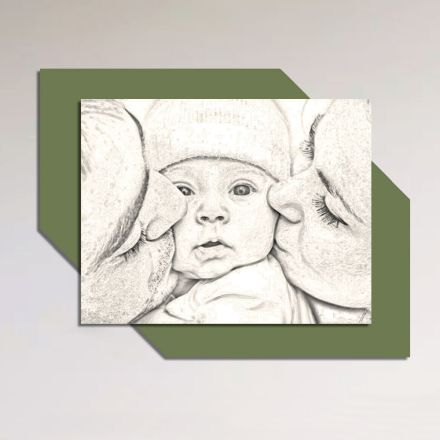 Quadro in Legno con Stampa di Bacio a un Bambino Made in Italy - Andorra Viadurini