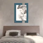 Quadro in Legno con Stampa di Uomo con Bambino Made in Italy - Kosovo Viadurini