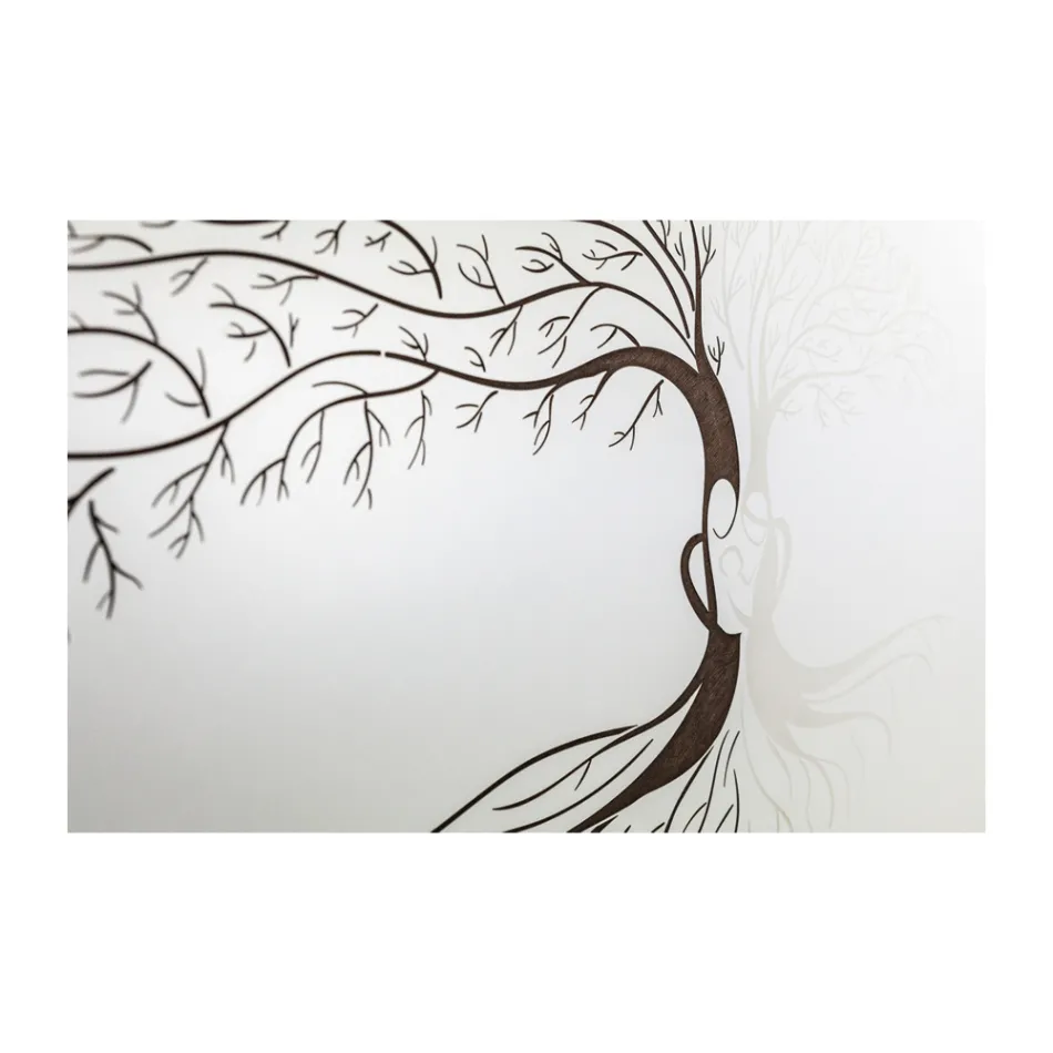 Quadro Inciso a Laser con Albero e Cuore di Famiglia Made in Italy - Aletha Viadurini