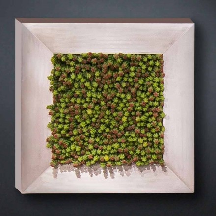 Quadro Moderno da Parete in Metallo e Fiori Artificiali Made in Italy - Trimo Viadurini