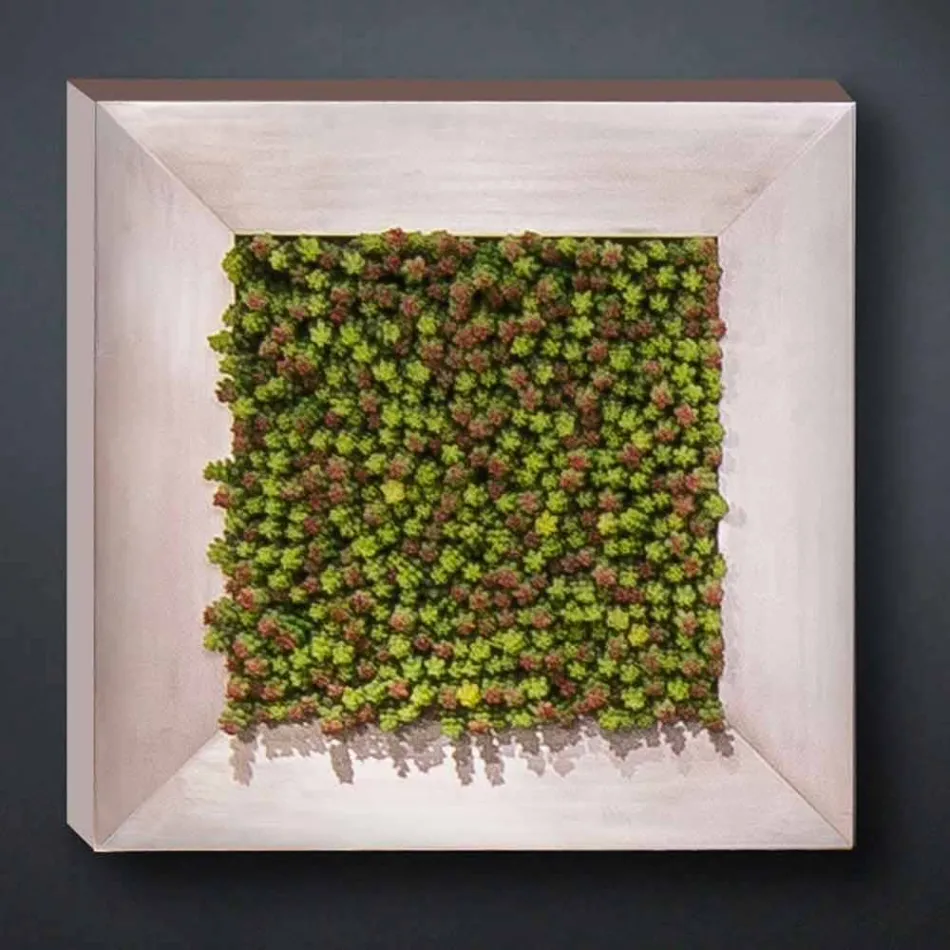 Quadro Moderno da Parete in Metallo e Fiori Artificiali Made in Italy - Trimo Viadurini