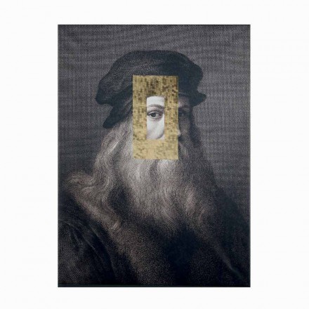 Quadro Moderno in Tela Stampata con Decoro in Foglia Oro Made in Italy - Vinci Viadurini