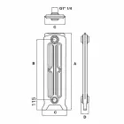 Radiatore di Design 5 Elementi Lisci in Ghisa da Terra fino 1062 W - Barocco Viadurini