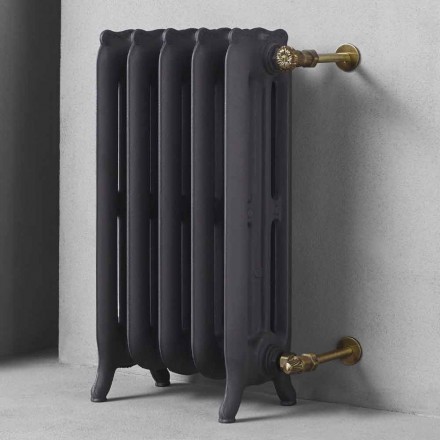Radiatore di Design 5 Elementi Lisci in Ghisa da Terra fino 1062 W - Barocco Viadurini