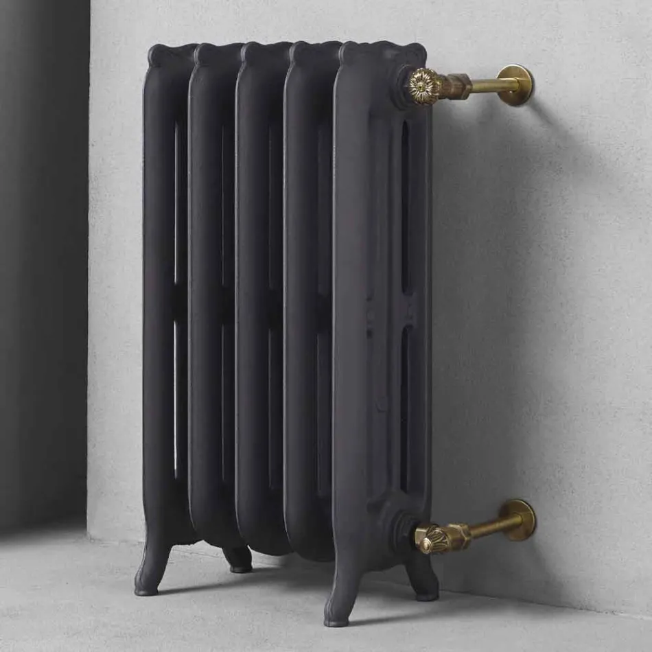 Radiatore di Design 5 Elementi Lisci in Ghisa da Terra fino 1062 W - Barocco Viadurini