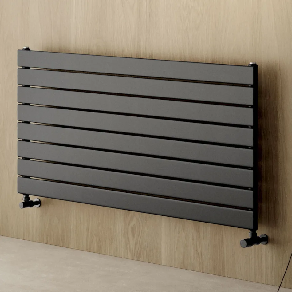 Radiatore Singolo Idraulico in Acciaio al Carbonio Nero Made in Italy - Ciro Viadurini