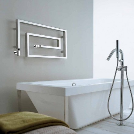 Radiatore termoarredo idraulico cromato Snake Scirocco H, di design Viadurini