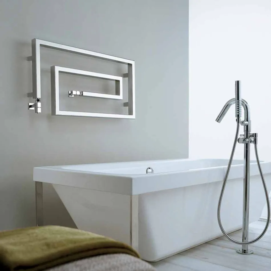 Radiatore termoarredo idraulico cromato Snake Scirocco H, di design Viadurini