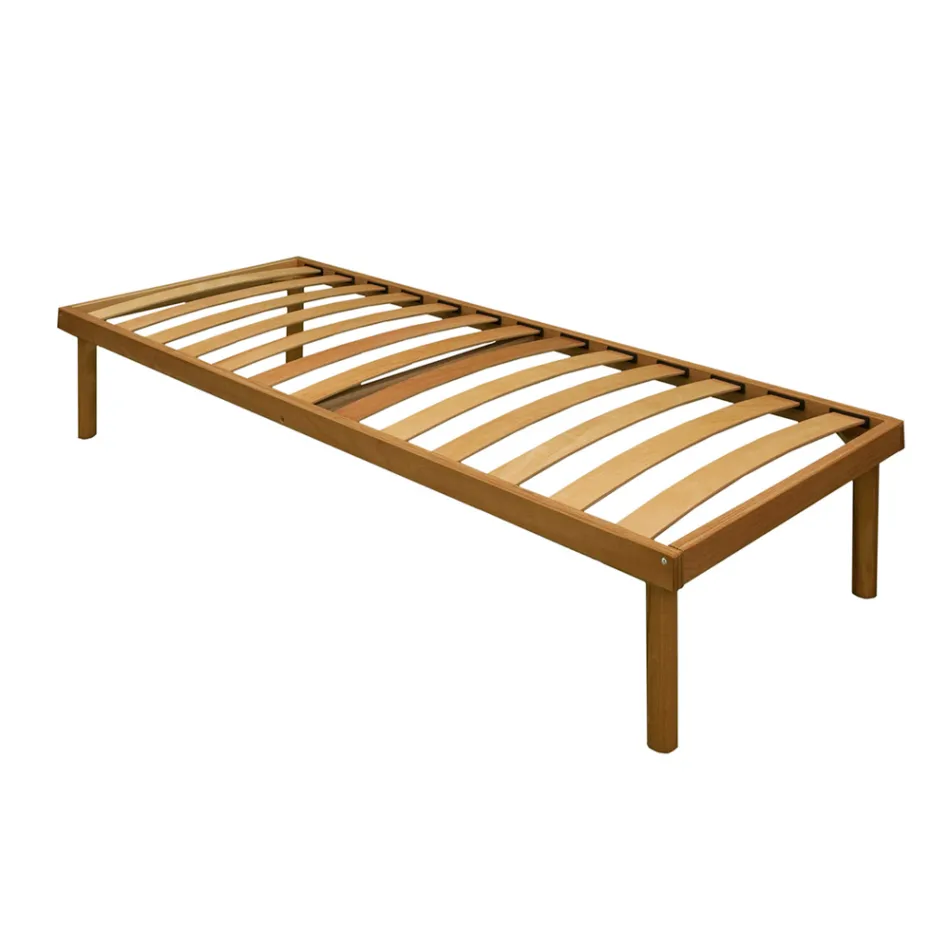 Rete Singola Interamente in Legno di Faggio Bio Delta 80x190 cm - Delta Viadurini
