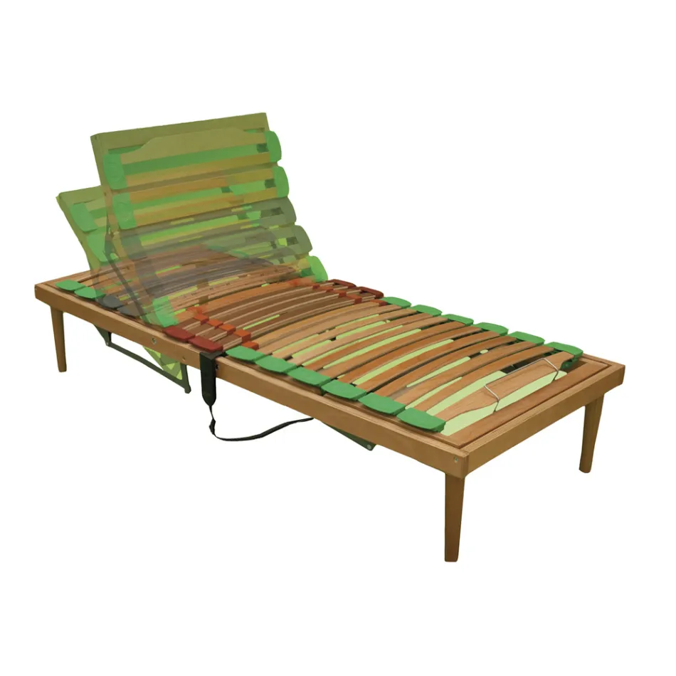 Rete Singola Reclinabile in Legno Bio Energy Plus ATP Motorizzata - Energy Viadurini