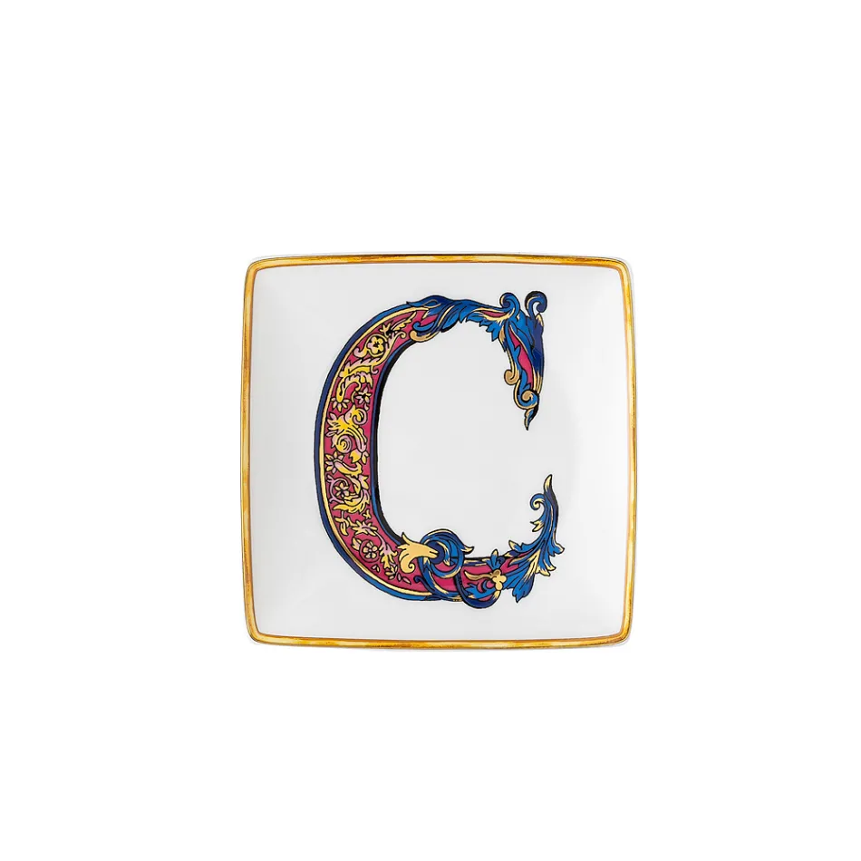 Rosenthal Versace Alphabet 6 Coppette Quadre Piane in Porcellana - Alphabet Viadurini