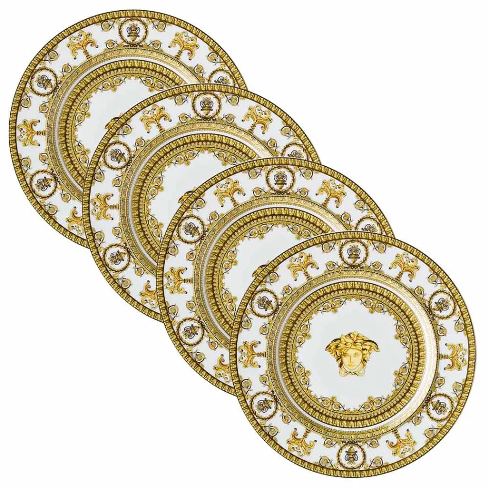 Rosenthal Versace I Love Baroque 4 Piatti Piani Diametro 18 cm - Baroque Viadurini